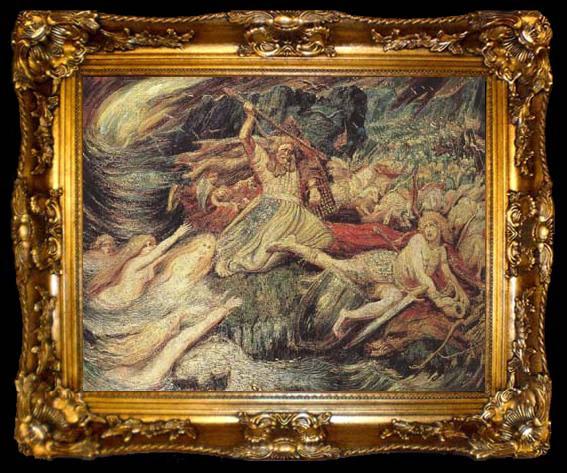 framed  Henry de  Groux The Death of Siegfried (mk19), ta009-2